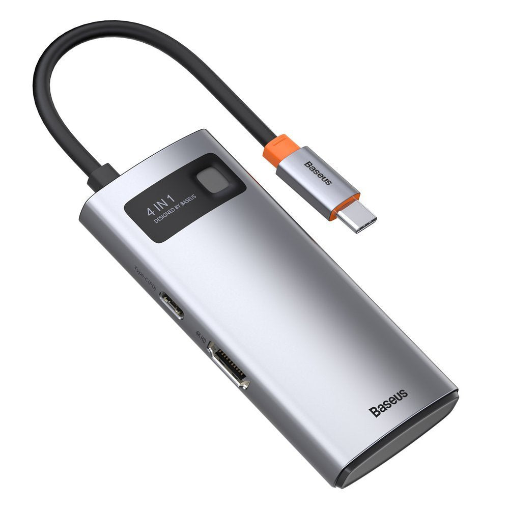 USB-C Hub Baseus Metal Gleam, 2 x USB-A - 1 x USB-C - 1 x HDMI, Gris CAHUB-CY0G