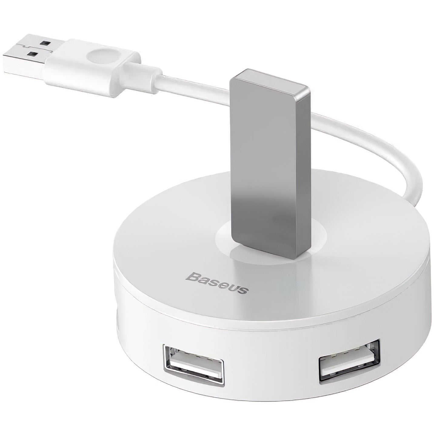 Baseus USB Hub Redondo, 3 x USB-A - 1 x USB-A 3.0, 0.1m, Blanco CAHUB-F02 