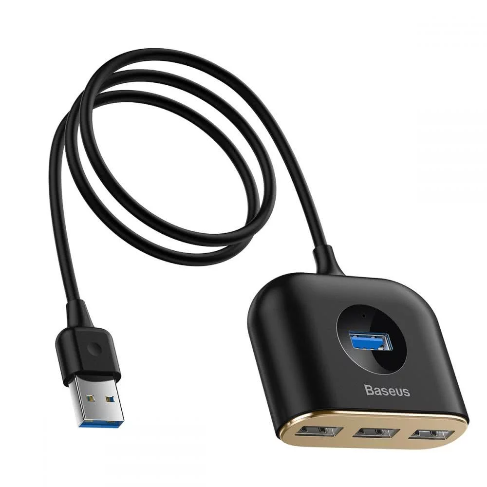Hub USB Baseus Square, 1 x USB-A 3.0 - 3 x USB-A, Negro CAHUB-AY01