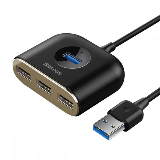 Hub USB Baseus Square, 1 x USB-A 3.0 - 3 x USB-A, Negro CAHUB-AY01