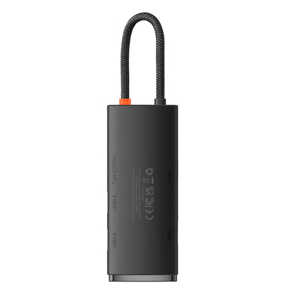 Hub USB-C Baseus, 2 x USB-A 3.0 - 1 x USB-C - 1 x HDMI - 1 x SD - 1 x microSD, Negro WKQX050001