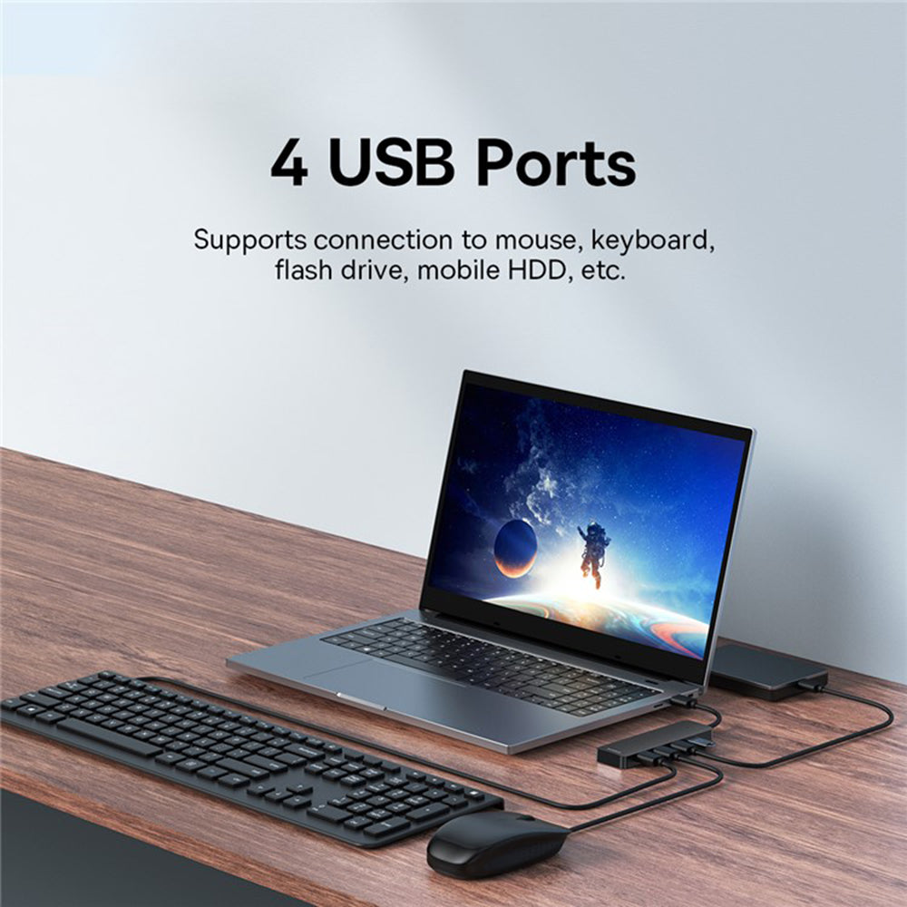 Baseus UltraJoy USB Hub, 4 x USB-A 3.0, 1m, Negro B0005280B111-03 