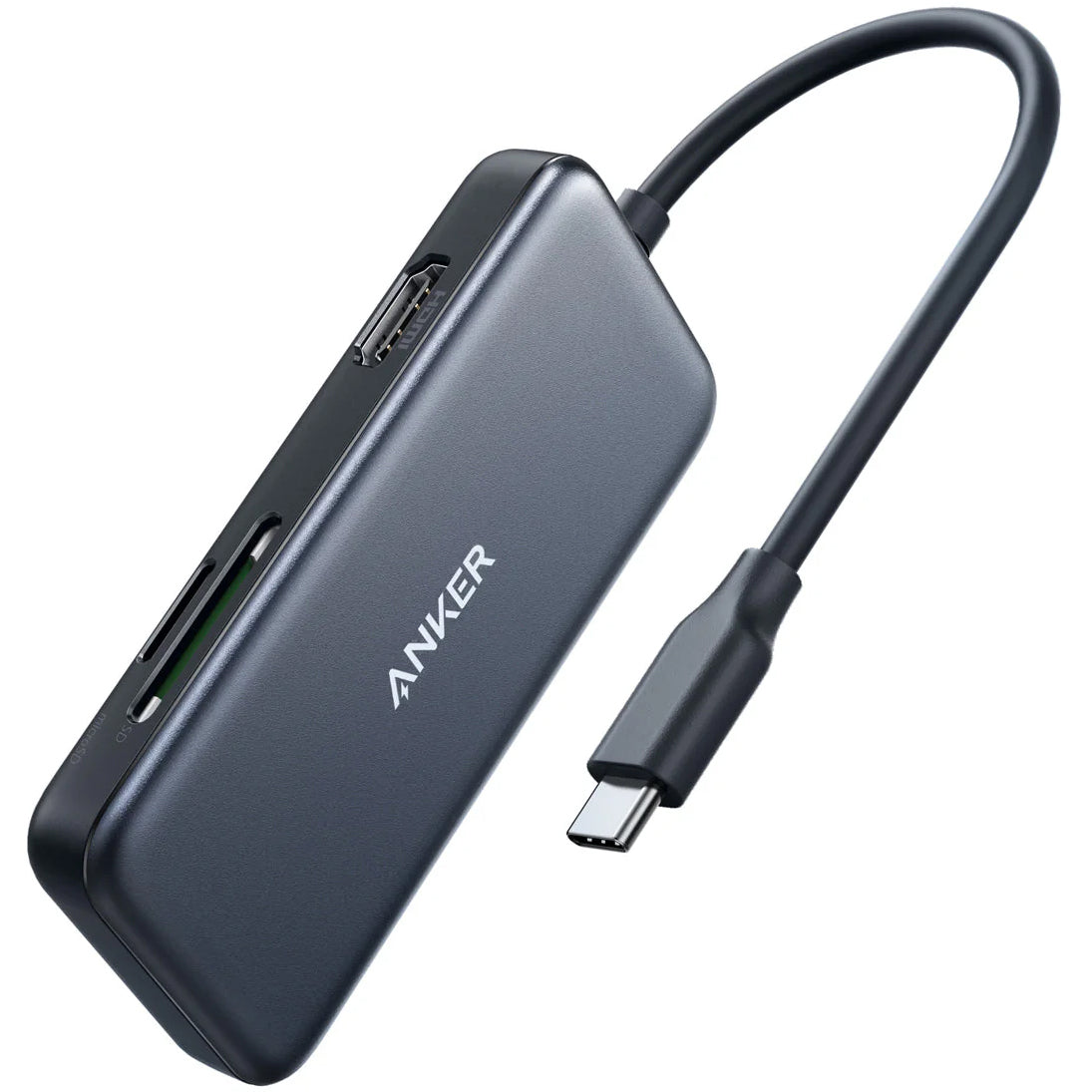 Hub USB-C Anker, 2 x USB-A 3.0 - 1 x HDMI - 1 x SD - 1 x microSD, Negro A8334HA1