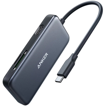 Hub USB-C Anker, 2 x USB-A 3.0 - 1 x HDMI - 1 x SD - 1 x microSD, Negro A8334HA1