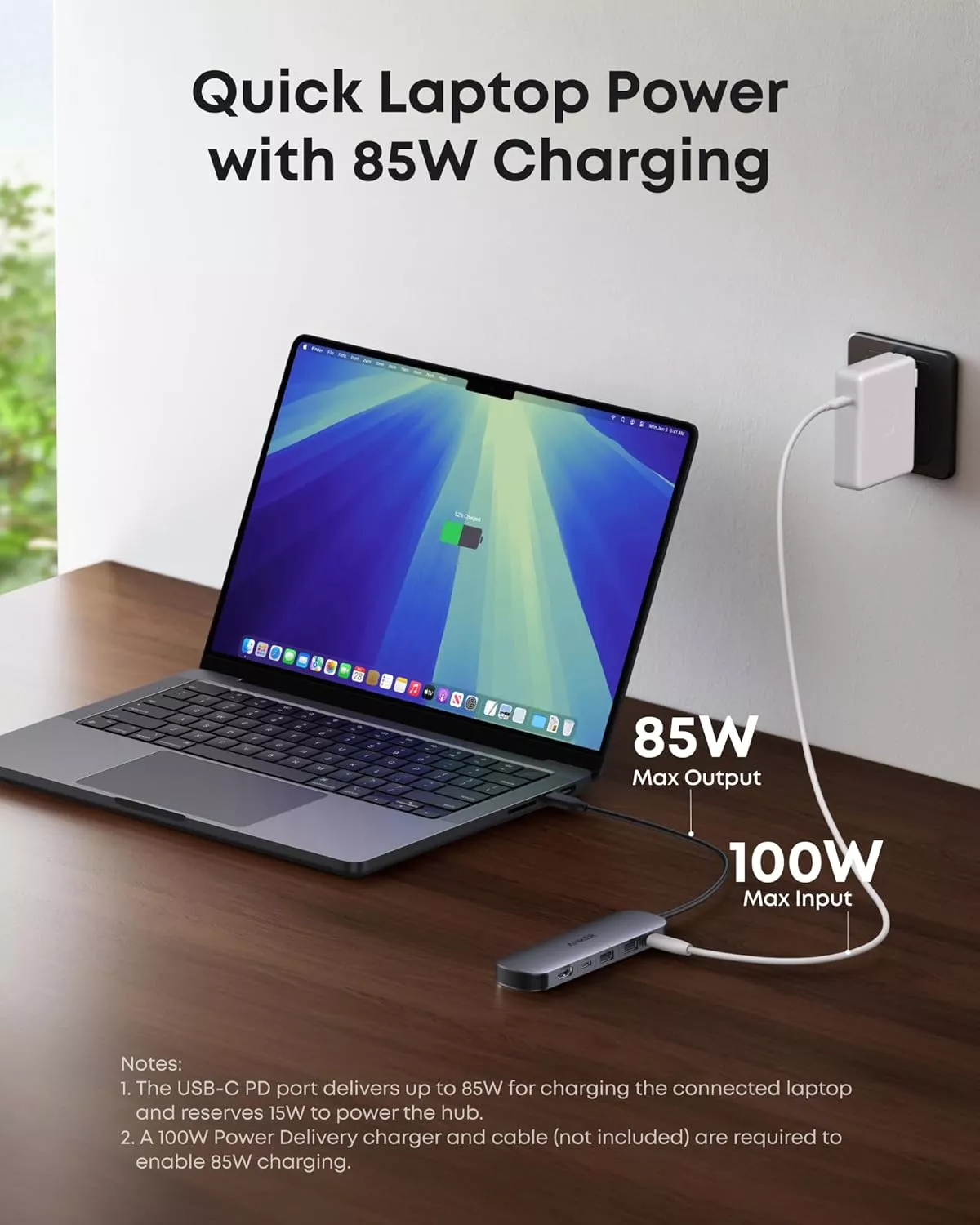 Hub USB-C Anker, 2 x USB-A 3.0 - 2 x USB-C - 1 x HDMI - 1 x SD - 1 x microSD, Gris A83D2HA1