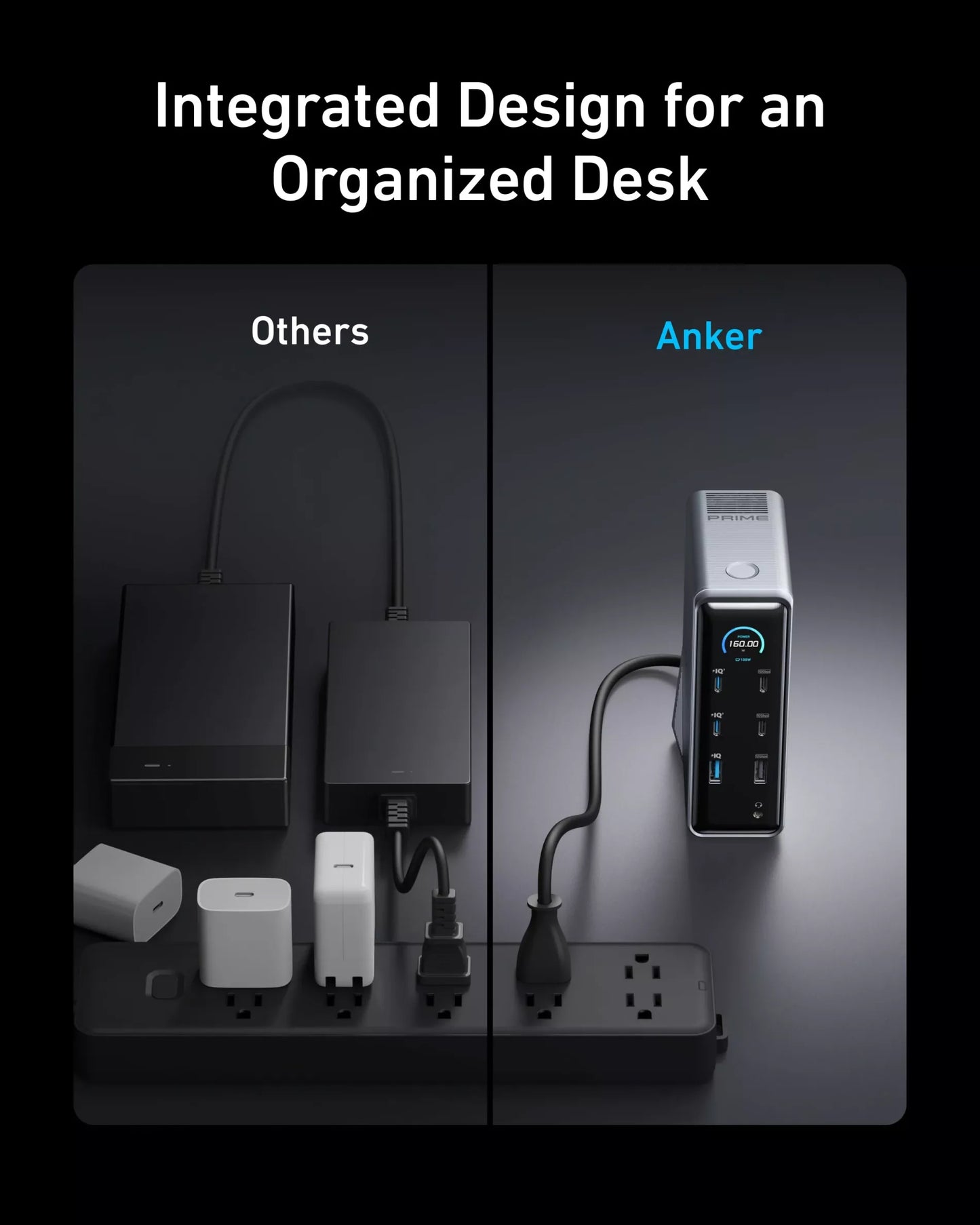 Hub Multifuncional Anker Prime 737, 2 x USB-A 3.0 - 3 x USB-A - 5 x USB-C - 2 x HDMI - 1 x Jack 3.5mm - 1 x RJ45, Negro A83B63A1