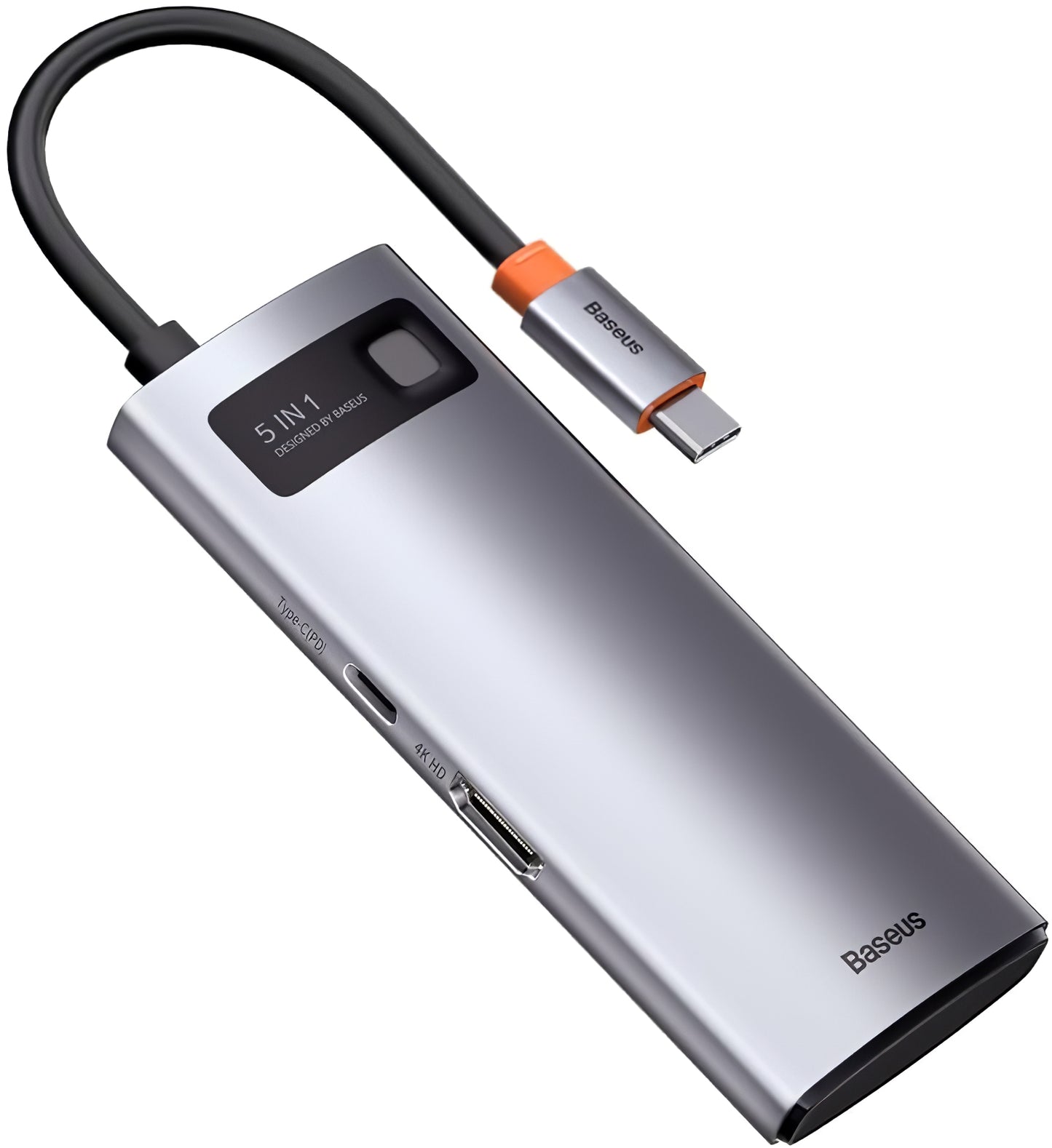 USB-C Hub Baseus Metal Gleam, 3 x USB-A - 1 x USB-C - 1 x HDMI, Gris WKWG020013 