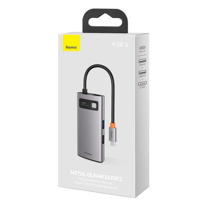 Hub USB-C Baseus Metal Gleam, 2 x USB-A - 1 x USB-C - 1 x HDMI, Gris Reacondicionado CAHUB-CY0G