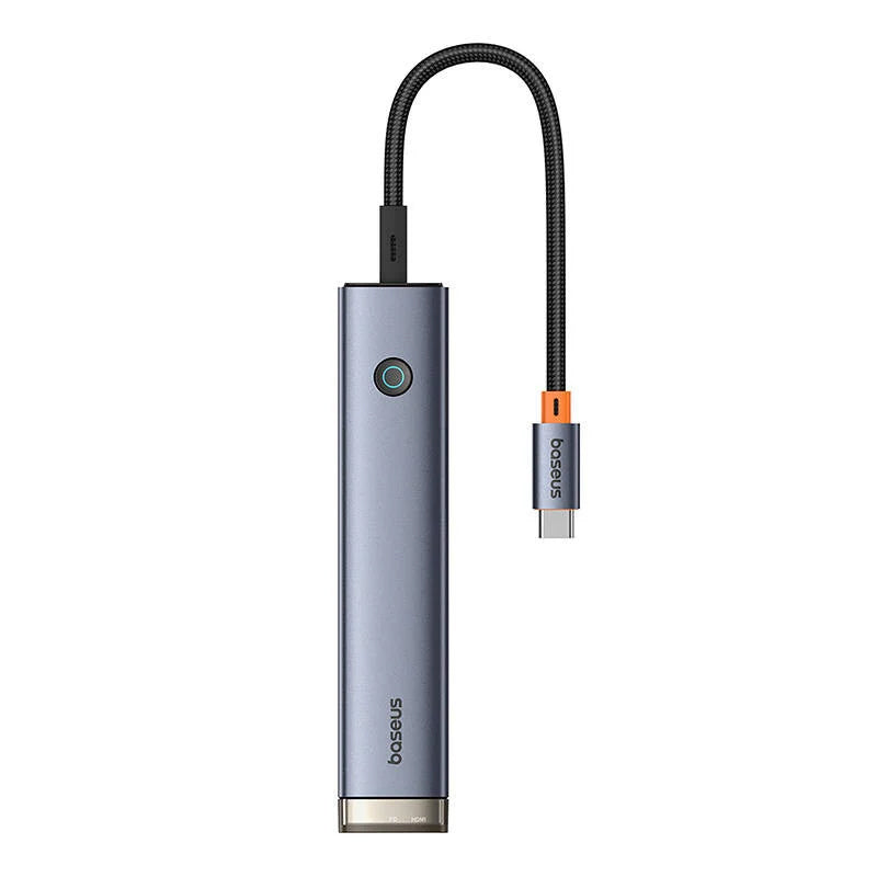 Hub USB-C Baseus UltraJoy, 2 x USB-A 3.0 - 1 x USB-A - 2 x USB-C - 1 x HDMI, Gris B00052802811-02
