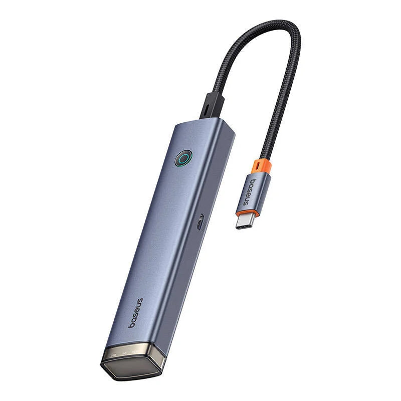 Hub USB-C Baseus UltraJoy, 2 x USB-A 3.0 - 1 x USB-A - 2 x USB-C - 1 x HDMI, Gris B00052802811-02