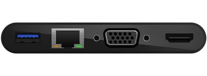 Hub USB-C Belkin Connect, 1 x USB-A 3.0 - 1 x USB-C - 1 x HDMI - 1 x VGA - 1 x RJ45, Negro AVC004btBK