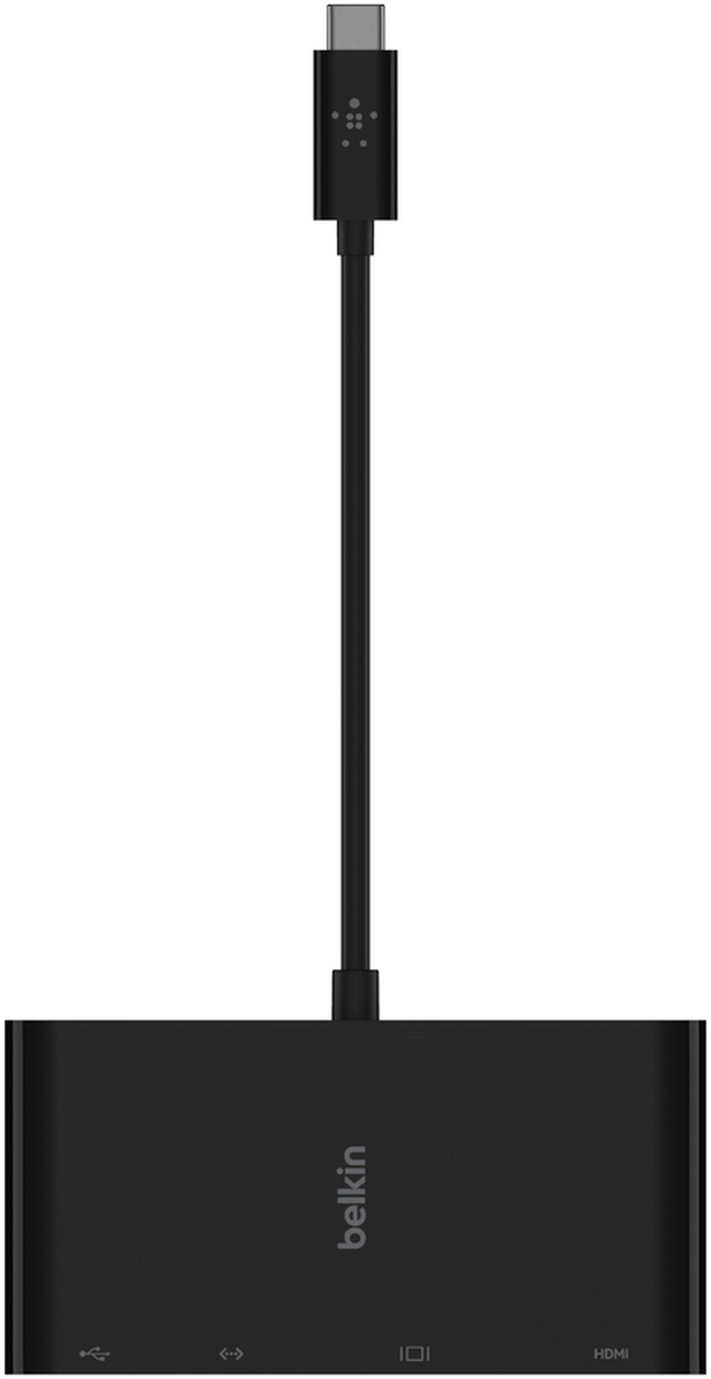 Hub USB-C Belkin Connect, 1 x USB-A 3.0 - 1 x HDMI - 1 x VGA - 1 x RJ45, Negro AVC005btBK
