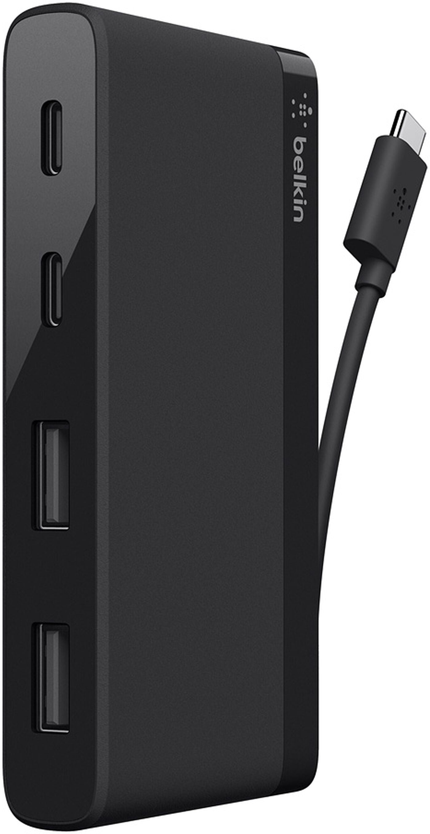 Hub USB-C Belkin Mini, 2 x USB-A 3.1 - 2 x USB-C, Negro F4U090btBLK