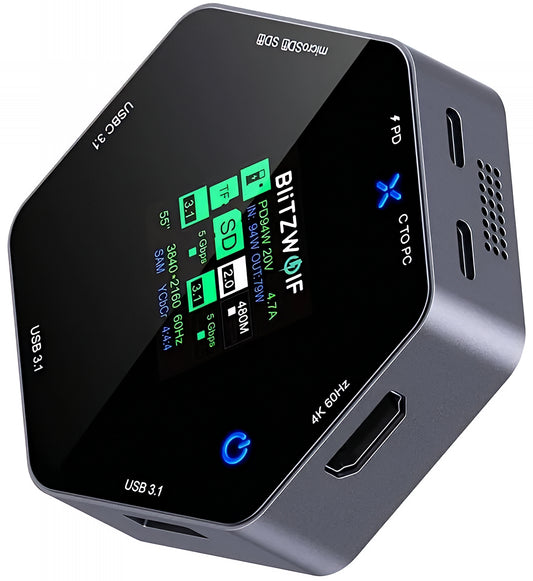 Hub USB-C BlitzWolf BW-TH16, 8 en 1, Gris