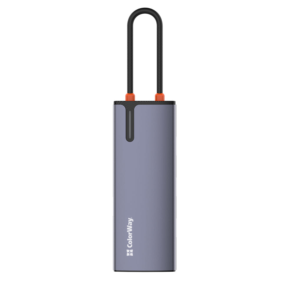 Hub USB-C ColorWay CW-HUB03, 6en1, Plateado