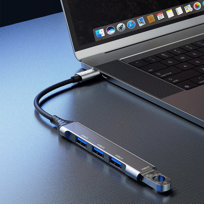 Hub USB-C Dudao A16T, 1 x USB-A 3.0 - 3 x USB-A, Negro