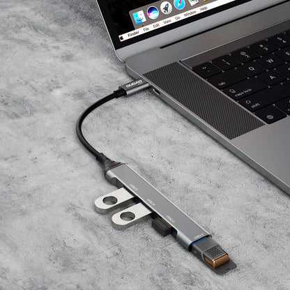 Hub USB-C Dudao A16T, 1 x USB-A 3.0 - 3 x USB-A, Negro