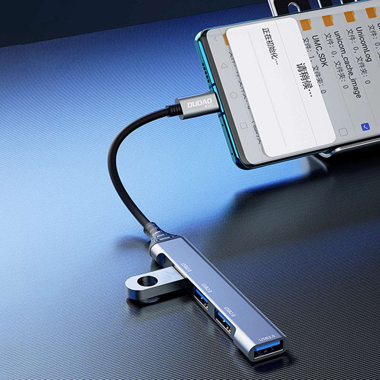 Hub USB-C Dudao A16T, 1 x USB-A 3.0 - 3 x USB-A, Negro