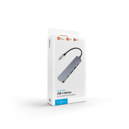Hub USB-C Fixed, 4 en 1, Gris