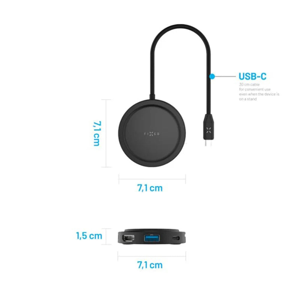 Hub USB-C Fixed MagHub, 7en1, Negro