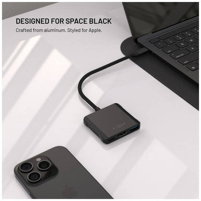 Fixed Quadri USB-C Hub, 5in1, Black