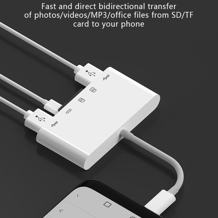 OEM USB-C Hub NK-1032TC, 2 x USB-A - 1 x USB-C - 1 x SD - 1 x microSD, Blanco 