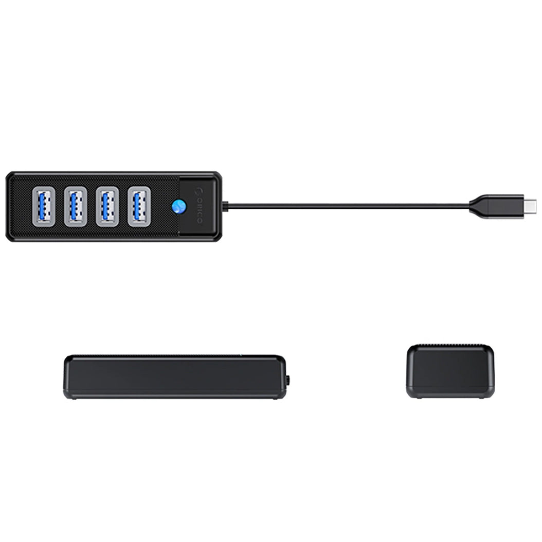 Hub USB-C Orico PW4U-C3, 4 x USB-A 3.0, Negro