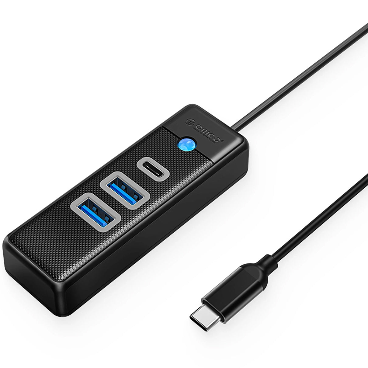 Hub USB-C Orico PWC2U-C3, 2 x USB-A 3.0 - 1 x USB-C, Negro