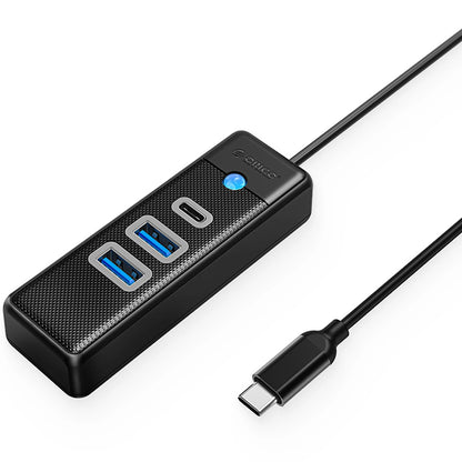 Hub USB-C Orico PWC2U-C3, 2 x USB-A 3.0 - 1 x USB-C, Negro