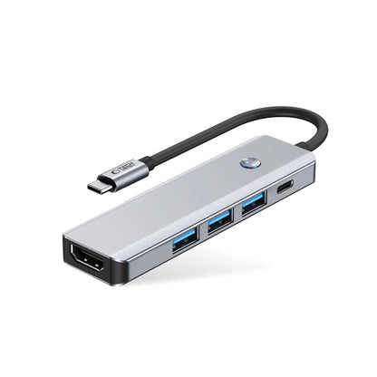 Hub USB-C Tech-Protect HB01, 1 x USB-A 3.0 - 2 x USB-A - 1 x USB-C - 1 x HDMI, Gris