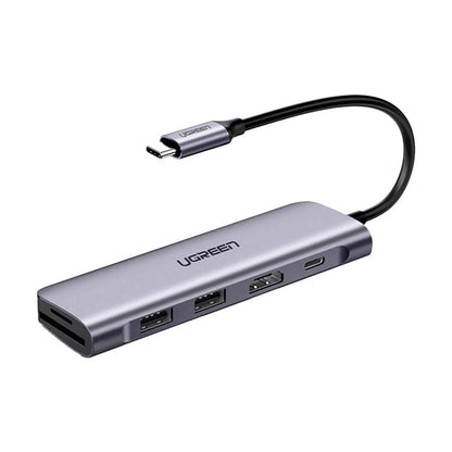 UGREEN CM195 USB-C Hub (15214), 2 x USB-A 3.0 - 1 x USB-C - 1 x HDMI - 1 x SD - 1 x microSD, Gray
