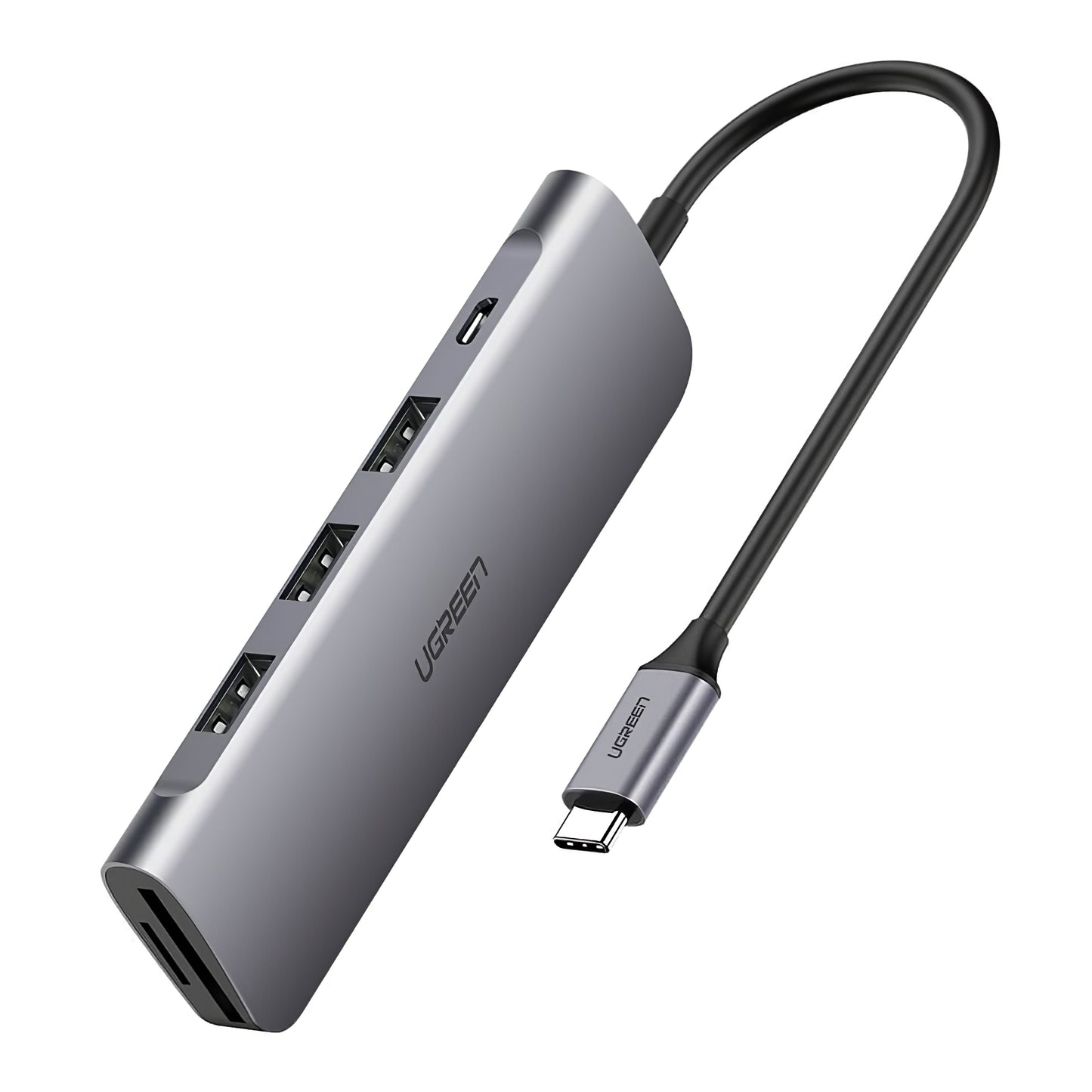 UGREEN CM195 USB-C Hub, 2 x USB-A - 1 x USB-C - 1 x HDMI - 1 x SD - 1 x microSD, Gray