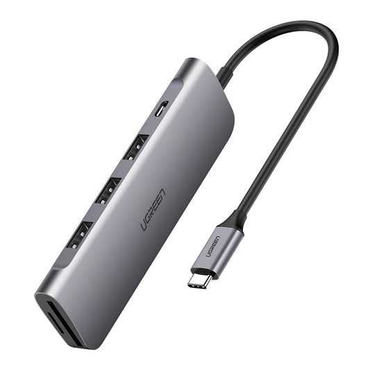 UGREEN CM195 USB-C Hub, 2 x USB-A - 1 x USB-C - 1 x HDMI - 1 x SD - 1 x microSD, Gray