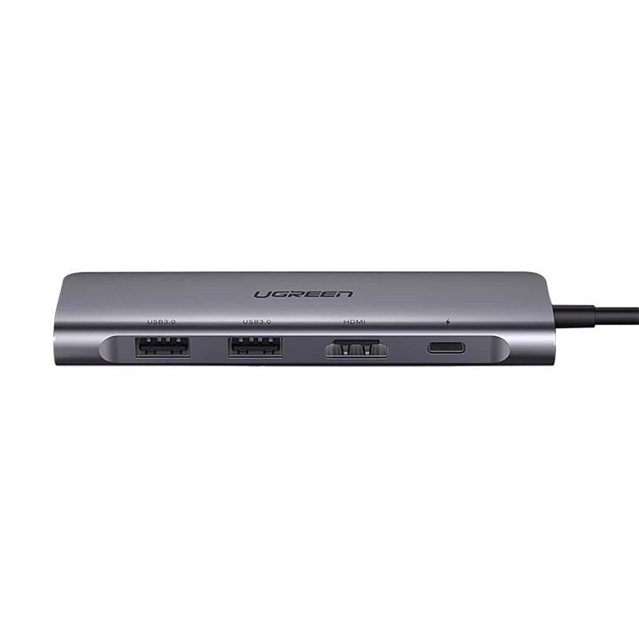 UGREEN CM195 USB-C Hub (15214), 2 x USB-A 3.0 - 1 x USB-C - 1 x HDMI - 1 x SD - 1 x microSD, Gray