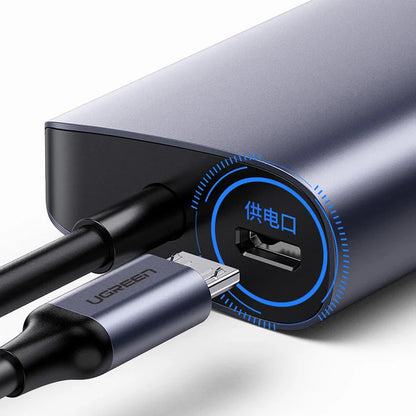 UGREEN CM252 USB-C Hub, 3 x USB-A 3.0 - 1 x USB-C - RJ45, Grey