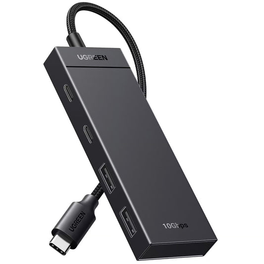 Hub USB-C UGREEN CM416, 2 x USB-A 3.1 - 2 x USB-C, 0.25m, Negro