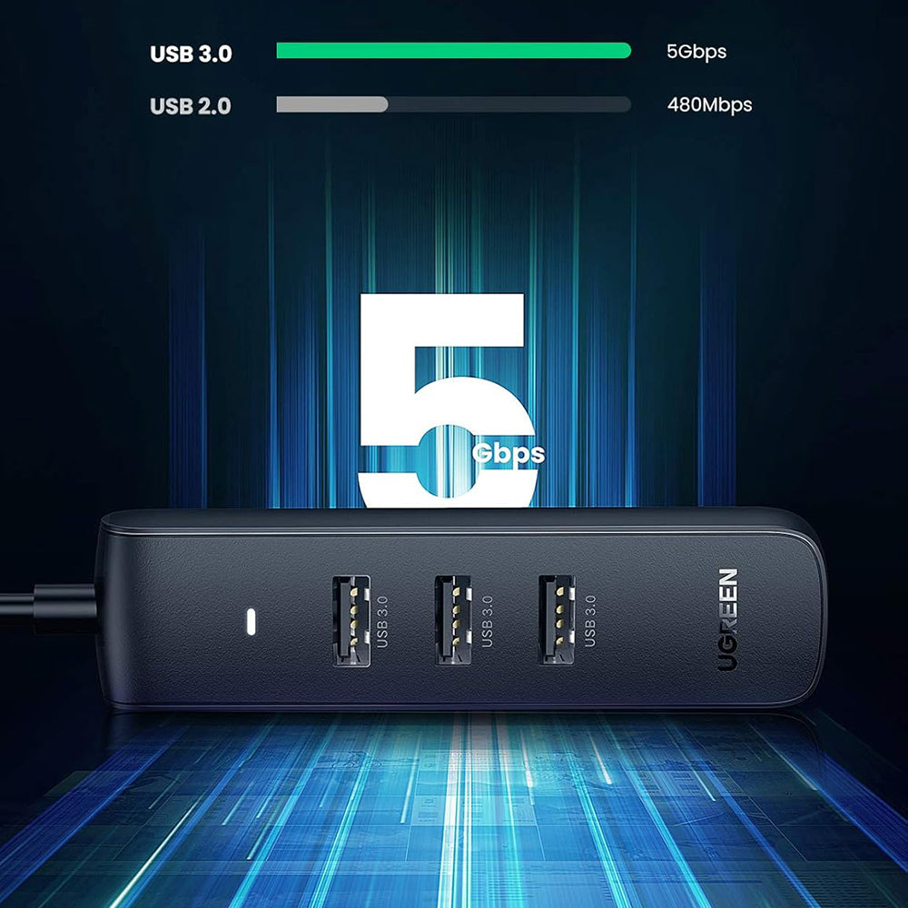 Hub USB-C UGREEN CM416 (10916), 4 x USB-A 3.0, Negro
