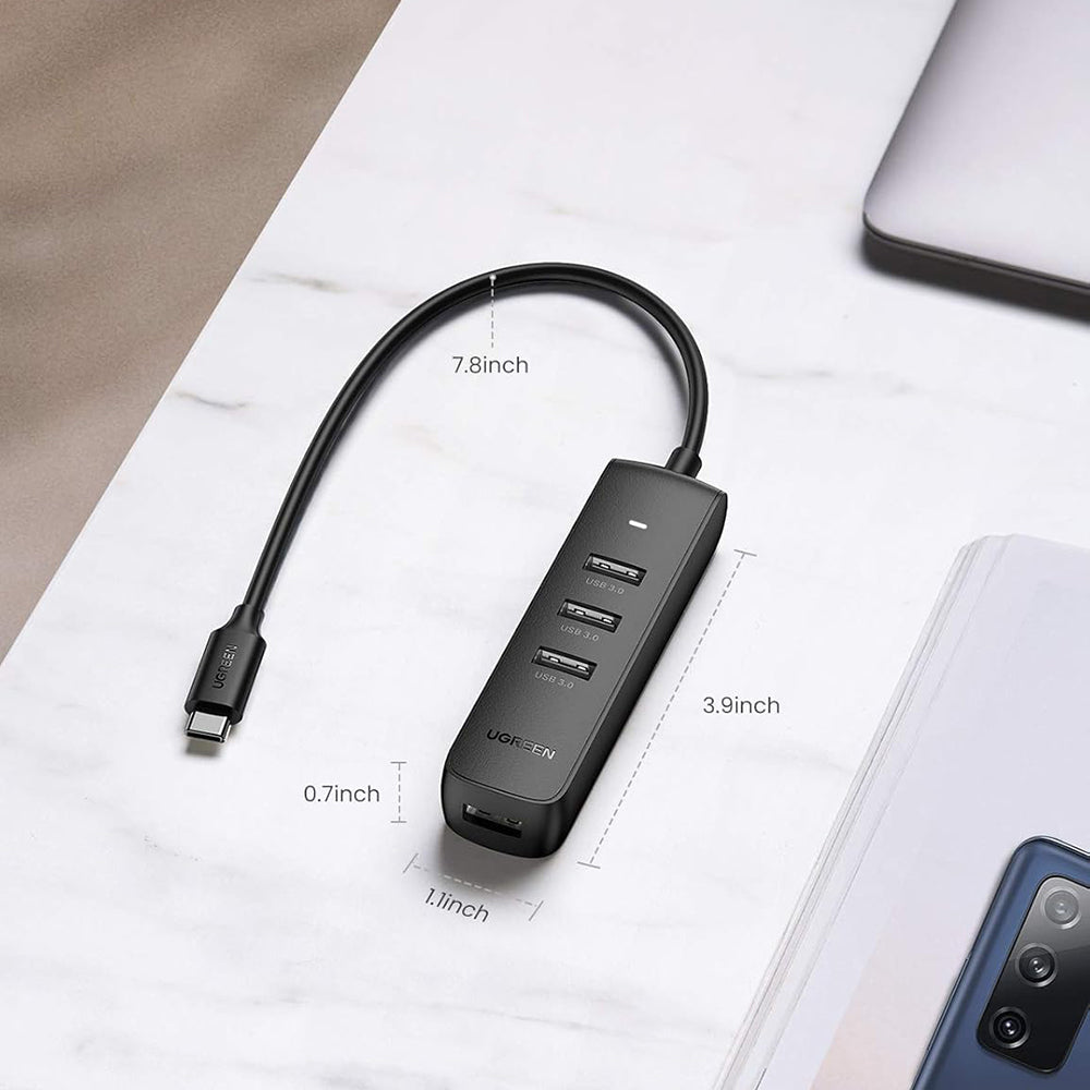 Hub USB-C UGREEN CM416 (10916), 4 x USB-A 3.0, Negro