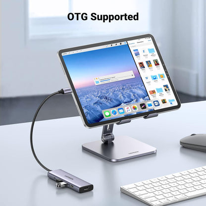 Hub USB-C UGREEN CM511, 3 x USB-A 3.0 - 1 x USB-C - 1 x HDMI, Gris