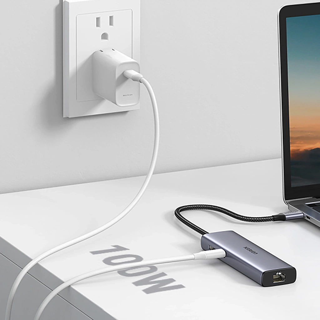 Hub USB-C UGREEN CM512, 2 x USB-A 3.0 - 1 x USB-C - 1 x HDMI - 1 x SD - 1 x microSD - RJ45, Gris
