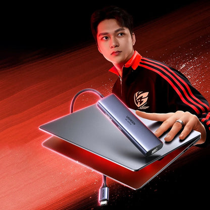 Hub USB-C UGREEN CM512 (75643), 6 en 1, Gris