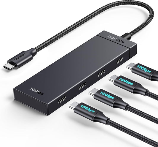 Hub USB-C UGREEN CM806, 4 x USB-C, 0.5m, Negro