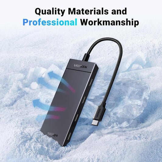 Hub USB-C UGREEN CM806, 4 x USB-C, 0.5m, Negro
