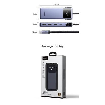 Hub USB-C UGREEN CM888 (45155) Uno, 6 en 1, Gris