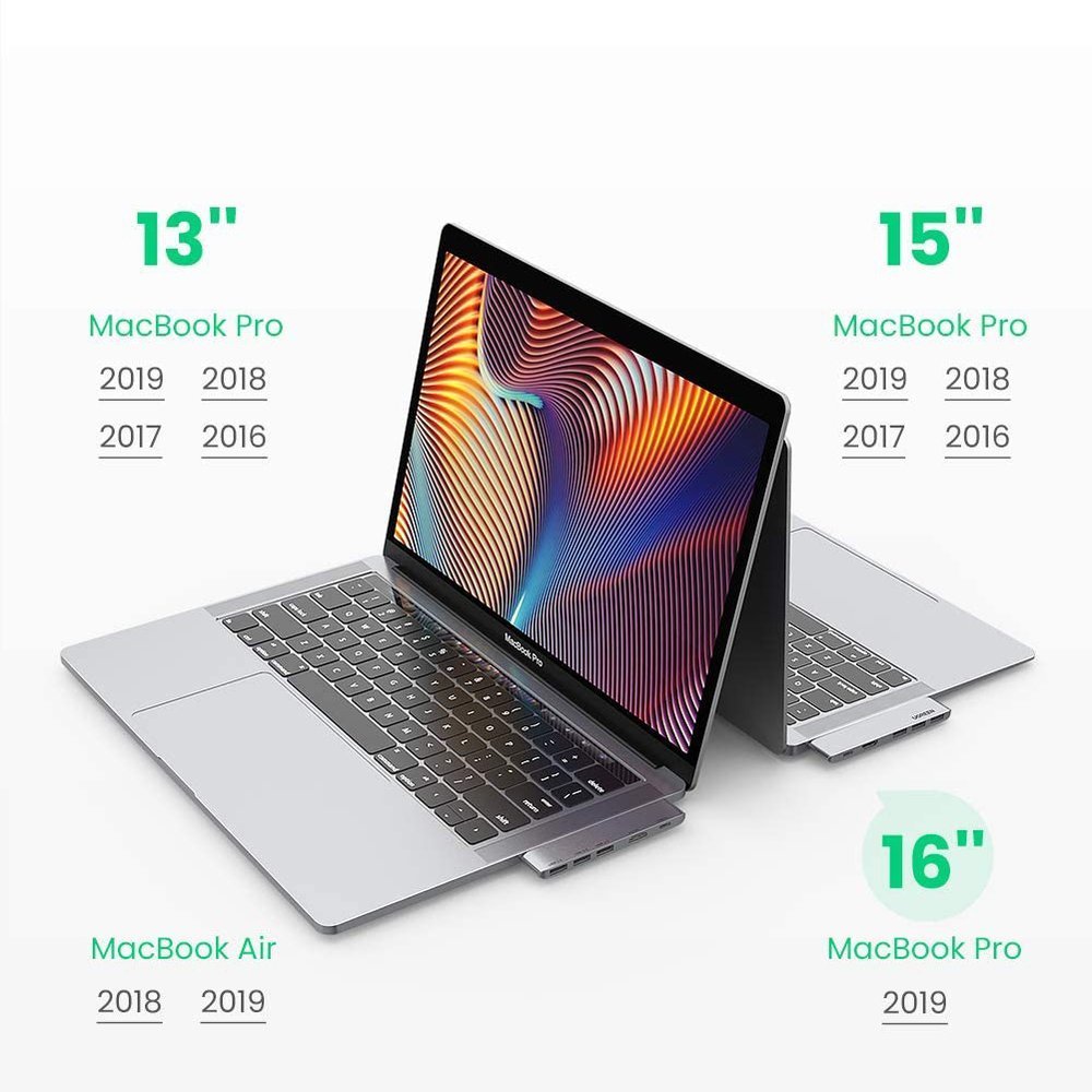Hub USB-C UGREEN para Apple MacBook Pro / Air Series, 3 x USB-A 3.0 - 1 x USB-C - 1 x HDMI, Gris