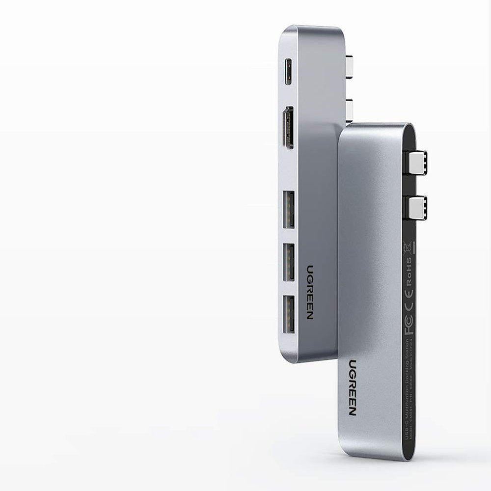 Hub USB-C UGREEN para Apple MacBook Pro / Air Series, 3 x USB-A 3.0 - 1 x USB-C - 1 x HDMI, Gris