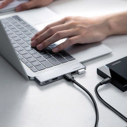 Hub USB-C UGREEN para Apple MacBook Pro / Air Series, 3 x USB-A 3.0 - 1 x USB-C - 1 x HDMI, Gris