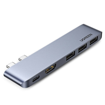 Hub USB-C UGREEN para Apple MacBook Pro / Air Series, 3 x USB-A 3.0 - 1 x USB-C - 1 x HDMI, Gris