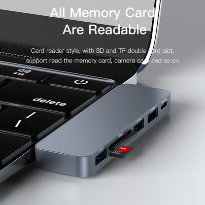 Hub USB-C Yesido HB10 para Apple MacBook Pro / Air, 6en1, Gris