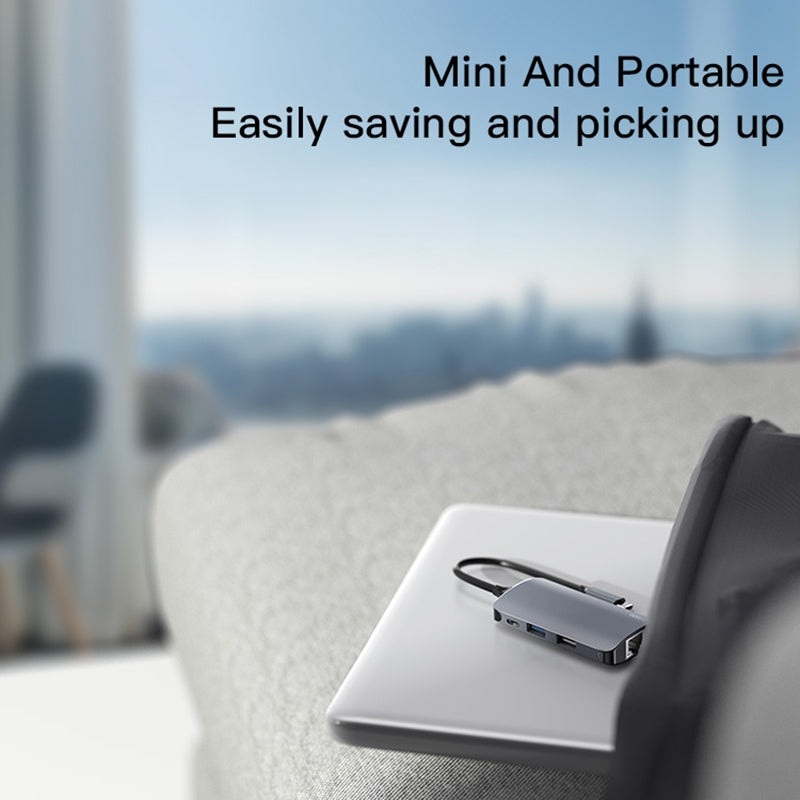 Yesido HB15 USB-C Hub, 6in1, Gray